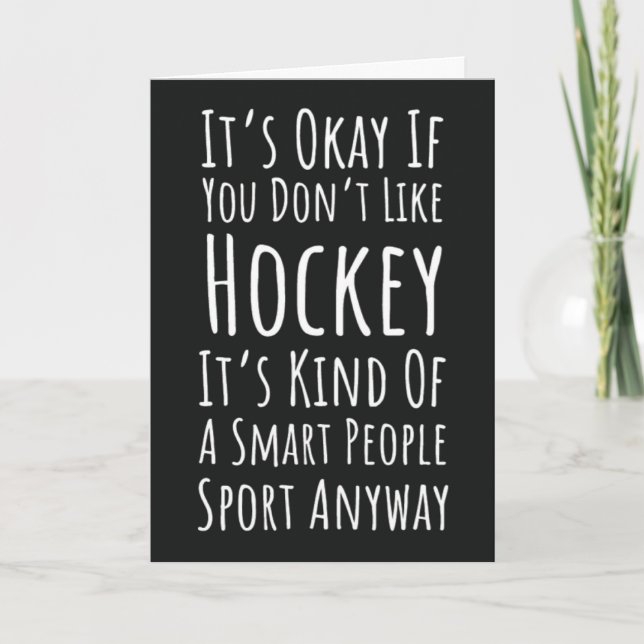 Funny Hockey Cards Sports Humour Quotes (Front)