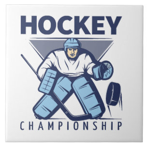 Funny hockey ceramic tile