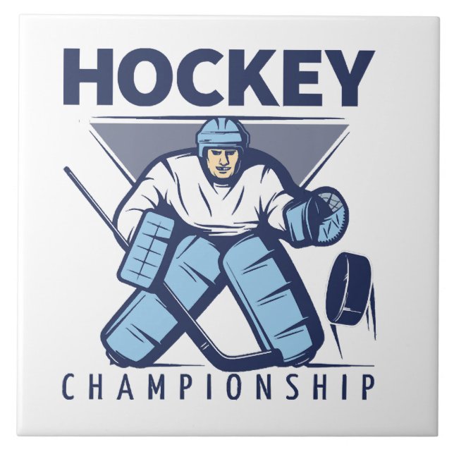 Funny hockey ceramic tile (Front)