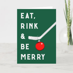 Funny Hockey Christmas Holiday Card