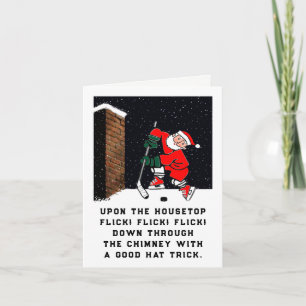 Funny Hockey Christmas Holiday Card