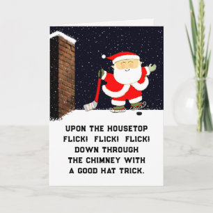 Funny Hockey Christmas Holiday Card