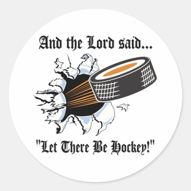 Funny Hockey Classic Round Sticker (Front)