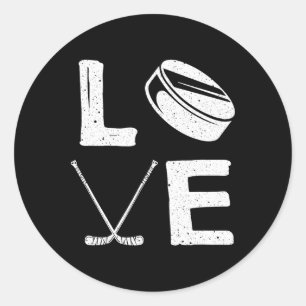 Funny Hockey Design For Kids Men Women Ice Hockey Classic Round Sticker