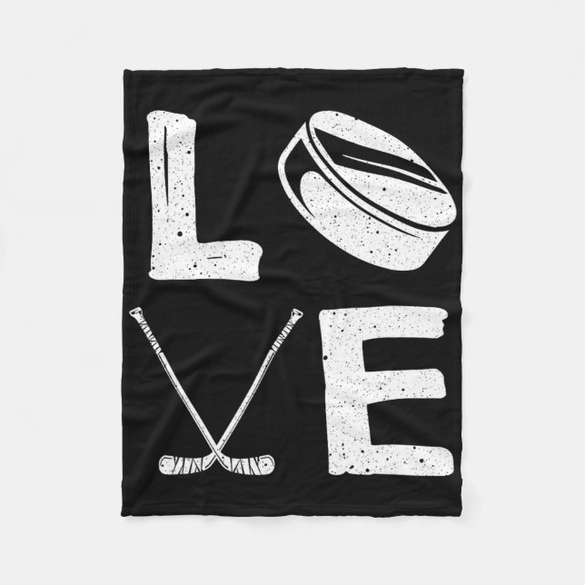 Funny Hockey Design For Kids Men Women Ice Hockey  Fleece Blanket (Front)