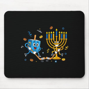 Funny Hockey Dreidel Menorah Hanukkah Kids Womens  Mouse Pad