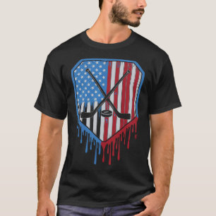 Funny Hockey Drip Boys Ice Cream Patriotic America T-Shirt