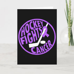 Funny Hockey Fights Cancer Purple Ribbon Gift  Card