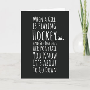 Funny Hockey Girls Cards Womens Team Kids Player