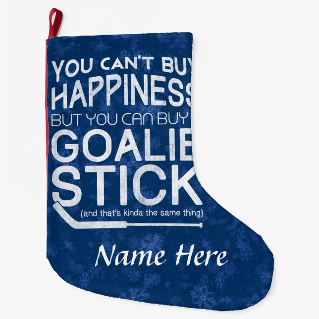 Funny Hockey Goalie Christmas Stocking Customise (Front)