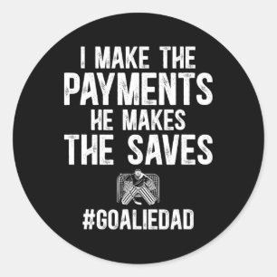 Funny Hockey Goalie Dad Of A Hockey Goalkeeper Fat Classic Round Sticker