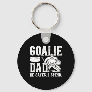 Funny Hockey Goalie Dad Of A Hockey Goalkeeper Fat Key Ring