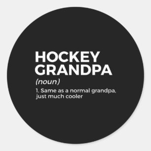 Funny Hockey Grandpa Definition Classic Round Sticker