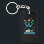 Funny Hockey Hanukkah Menorah Jewish Festival Key Ring<br><div class="desc">Funny Hockey Hanukkah Menorah Jewish Festival</div>