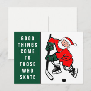 Funny Hockey Holiday Christmas Postcard
