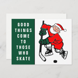Funny Hockey Holiday Christmas Postcard