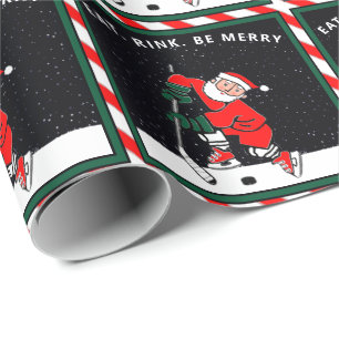 Funny Hockey Holiday Gift Wrapping Paper
