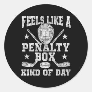 Funny Hockey Humor Hockey Puns Hockey Dad Joke Fat Classic Round Sticker