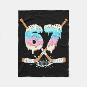 Funny Hockey Ice 67 Melting Ice Cream Gen Alpha Me Fleece Blanket