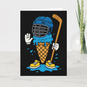 Funny Hockey Ice Cream Cartoon Goalie Sports Humou Card