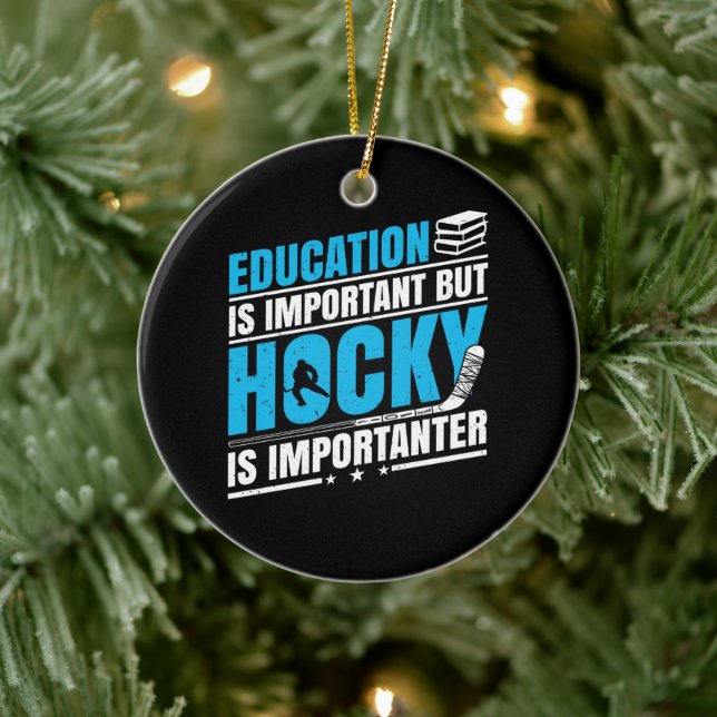 Funny Hockey is Importanter Ceramic Ornament (Tree)