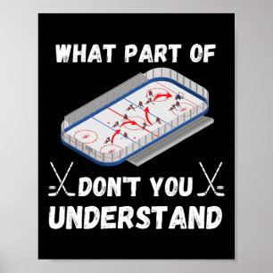 Funny Hockey Jokes Wrinkled Hippie What Part Of Ho Poster