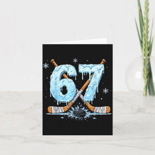 Funny Hockey Lovers Drip 6-7 Number Six Seven Puck Card