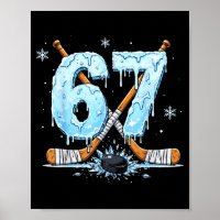Funny Hockey Lovers Drip 6-7 Number Six Seven Puck