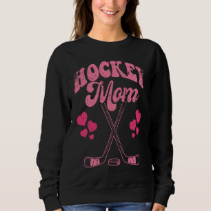 Funny Hockey Mom Frisbee Lover Retro Vintage 70's  Sweatshirt