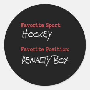 Funny Hockey - Penalty Box - Hockey Player Classic Round Sticker