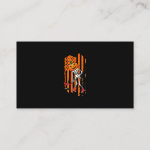 Funny Hockey Player Fan Gift Skeleton Halloween Business Card