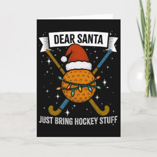 Funny Hockey Player, Mom, Wife Christmas Hat Light Card