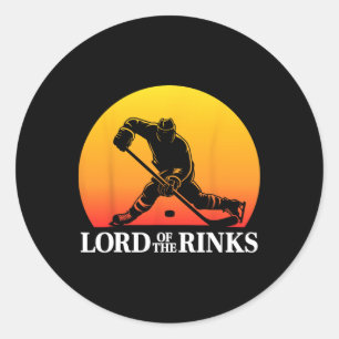 Funny Hockey Player Rink Pun Classic Round Sticker