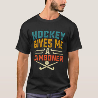 Funny Hockey Retro Vintage Sunset Gifts For Hockey T-Shirt