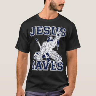 Funny Hockey Shirt - Jesus Saves Shirt - Goalie Sh