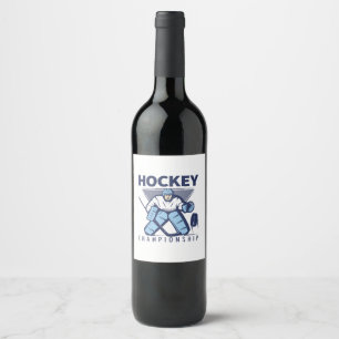 Funny hockey wine label