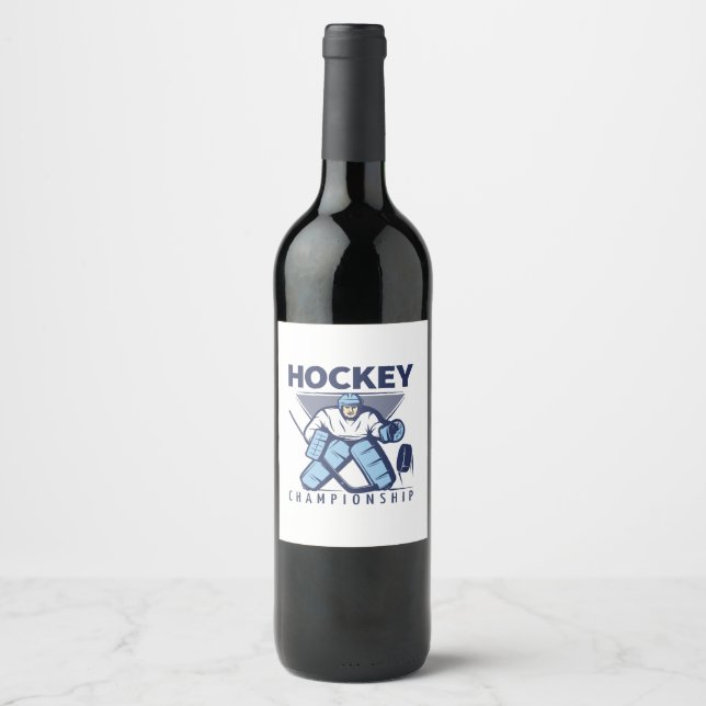 Funny hockey wine label (Front)