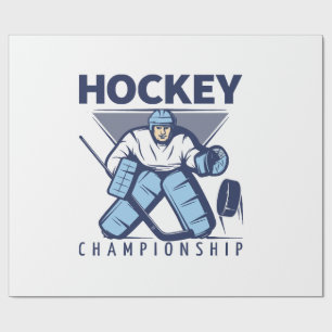 Funny hockey wrapping paper