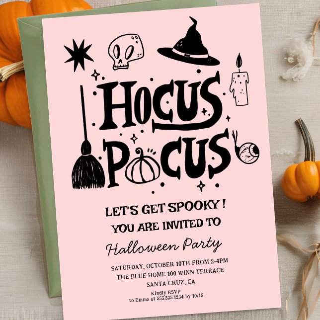 Funny Hocus Pocus Witch Halloween Costume Party  Invitation (Creator Uploaded)
