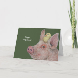 Funny Hog holiday card