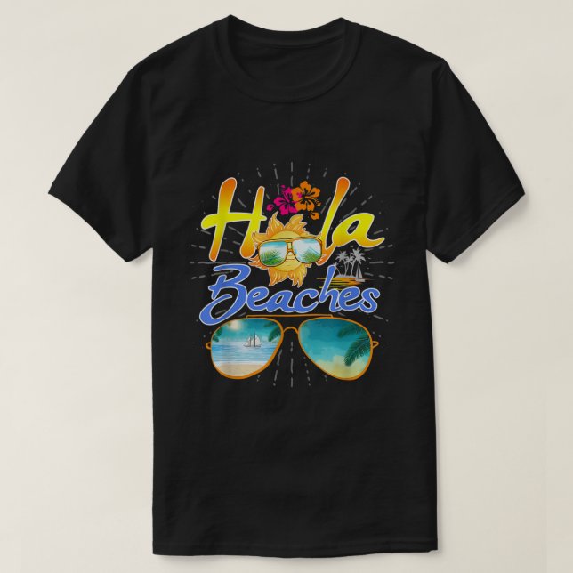 Funny Hola Beaches Men Women Kids Hawaiian Summer  T-Shirt (Design Front)