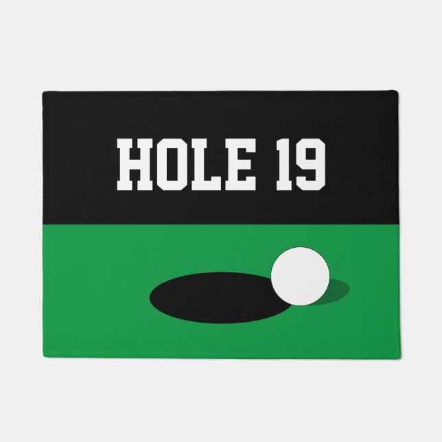 Funny hole 19 green putt doormat for golf player (Front)