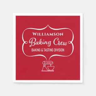 Funny Holiday Baking Family Monogrammed Napkin
