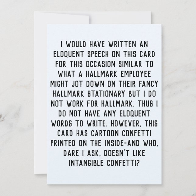 funny holiday birthday graduation event party card (Front)