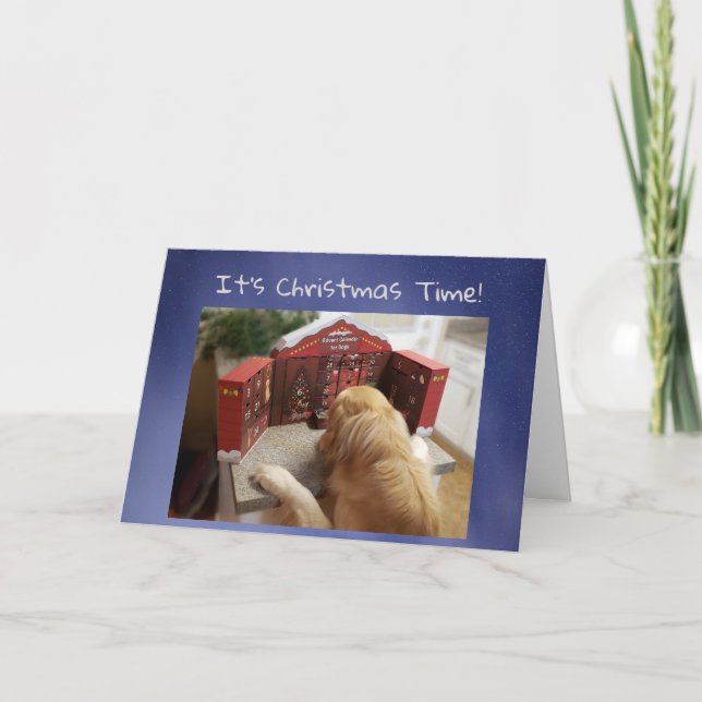 Funny Holiday card Dog with Treats Advent Calendar (Front)