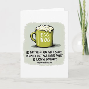 Funny holiday card eggnog lactose intolerant