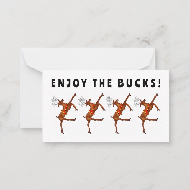 Funny Holiday Cash Gift Christmas Cards (Front)