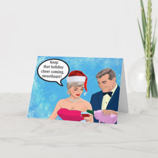 Funny Holiday Cheer Wine Folded Holiday Card