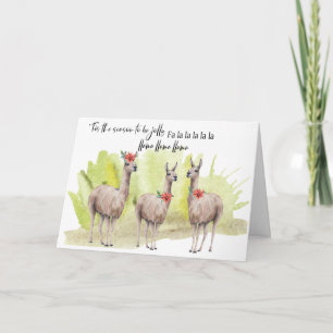 Funny Holiday Cute Hilarious Llama Greeting Card