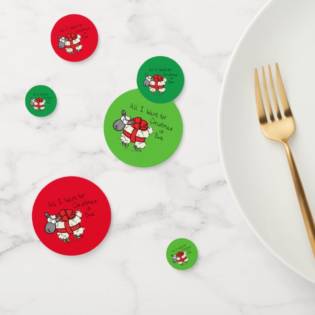Funny Holiday Cute Sheep Christmas Cartoon Confetti (Group)